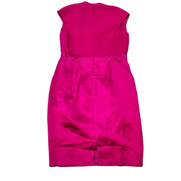 Carmen Marc Valvo Cap-sleeve Cocktail Dress Raspberry Pink Sz 10 - Picture 7 of 14